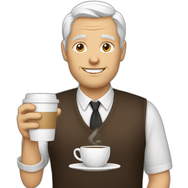 white man drinking coffee emoji