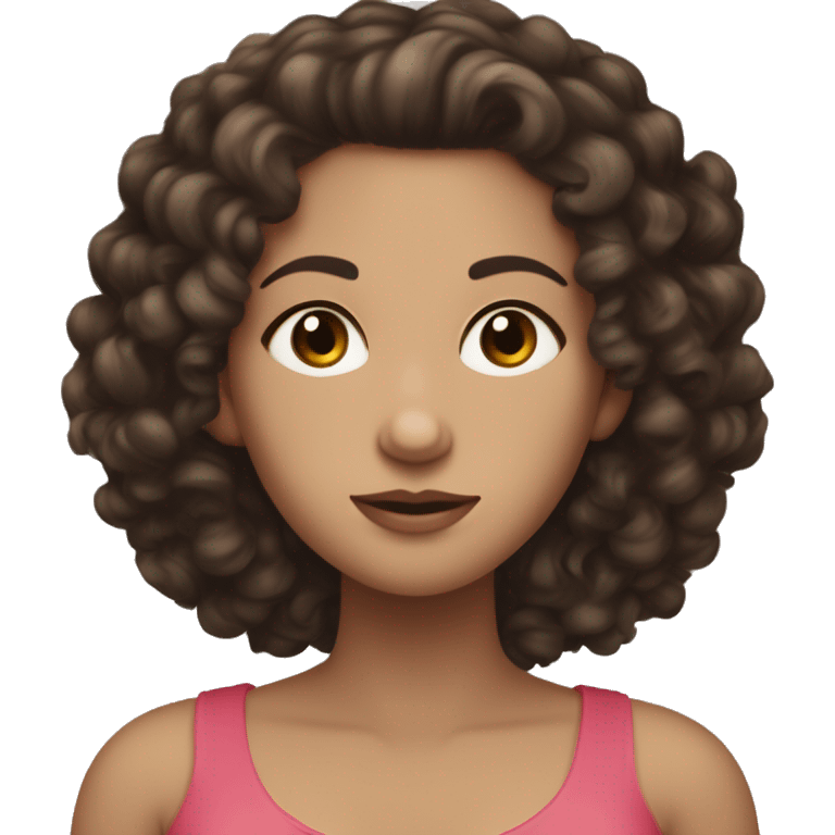 White Girl With Dark Brown Curly Hair And Dark Brown Eyes being pregnant ￼ emoji