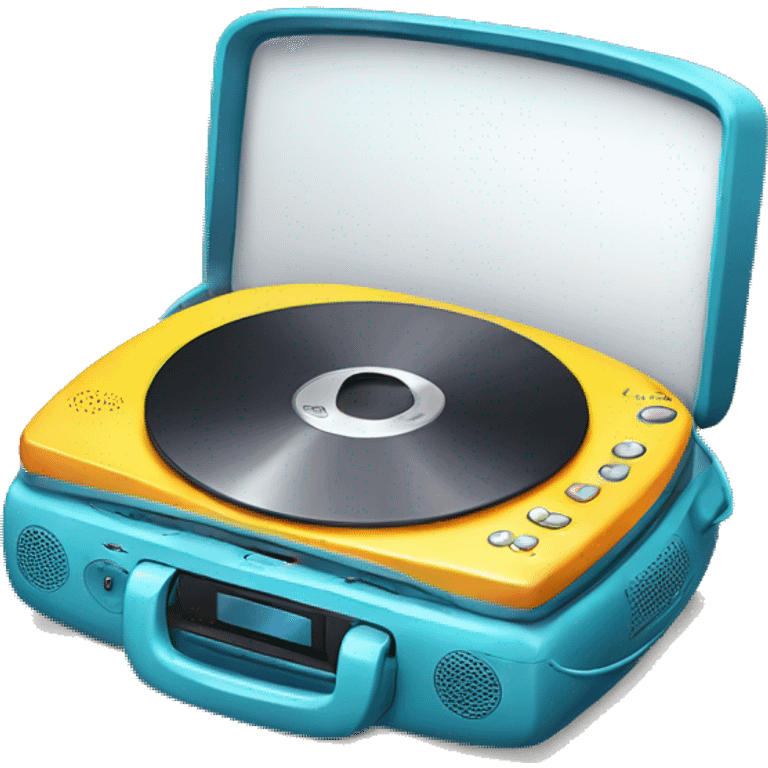 Bright colored portable CD player with headphones attached emoji