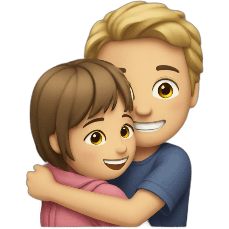 boy and girl hug emoji