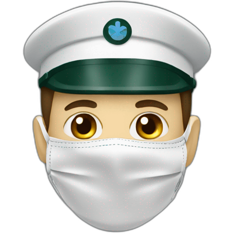 a military Head in a Medical masks emoji