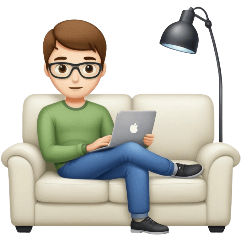 programmer on the couch at home emoji