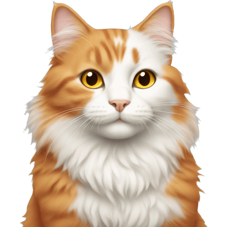 Fluffy orange and white cat emoji