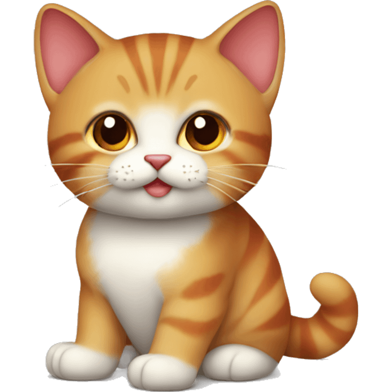 petit chat qui tient un cœur rouge emoji