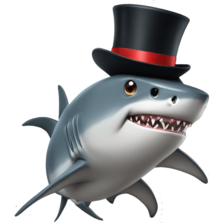 Shark with top hat emoji