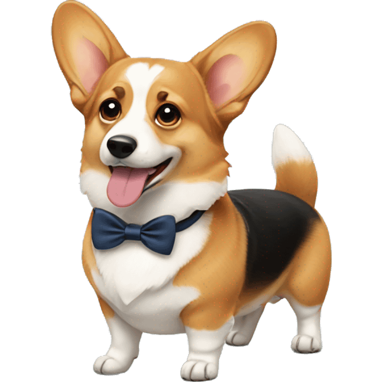 corgi wearing bow tie  emoji