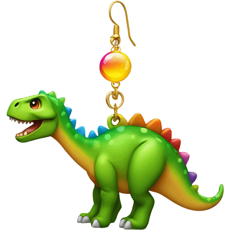 Dinosaur wearing earrings  emoji