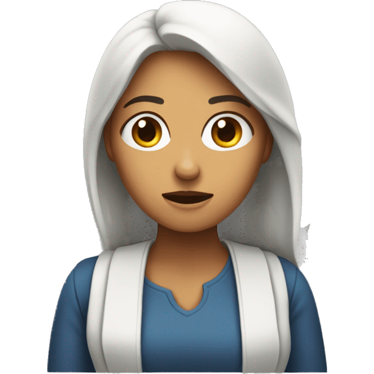 Mujer con interrogación en la cara  emoji