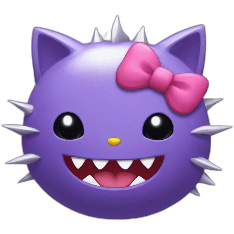 hello kitty with gengar emoji