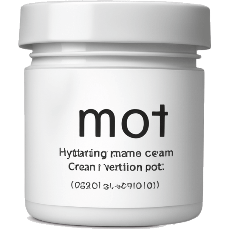 hydrating cream pot with label emoji