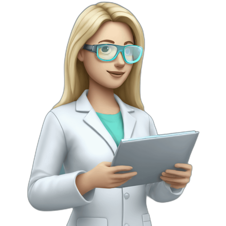 Biomedical-Engineer-studying-hologram-3d-model-of-breast emoji