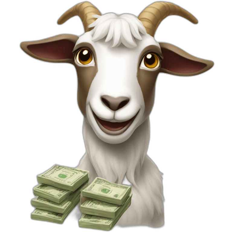 Goat with money emoji