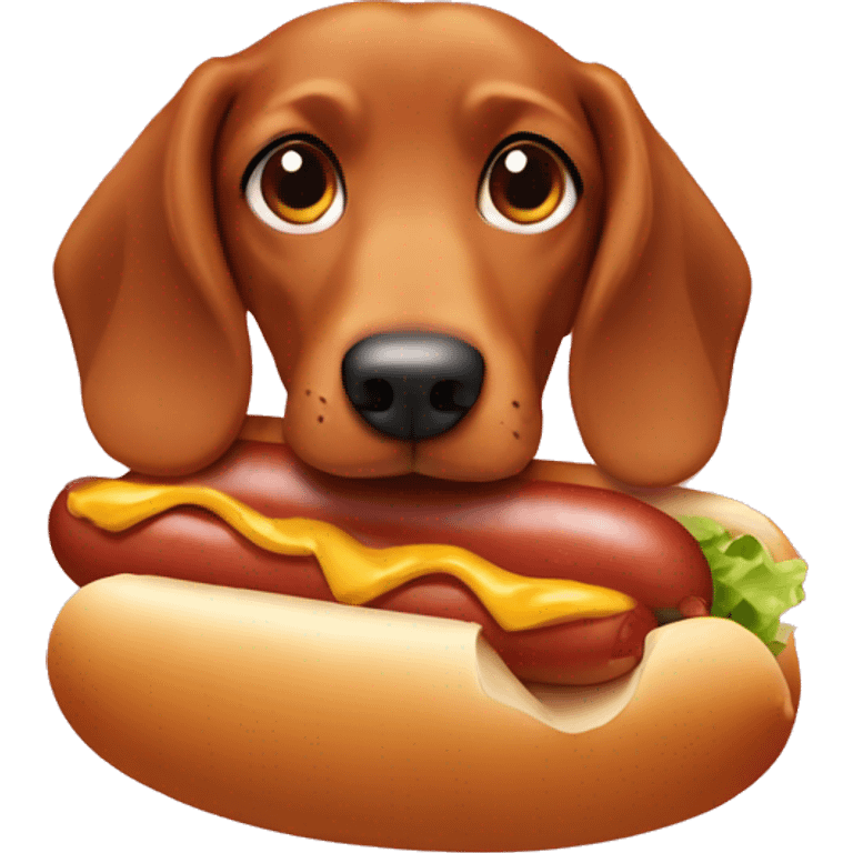 teckel in a hot dog emoji