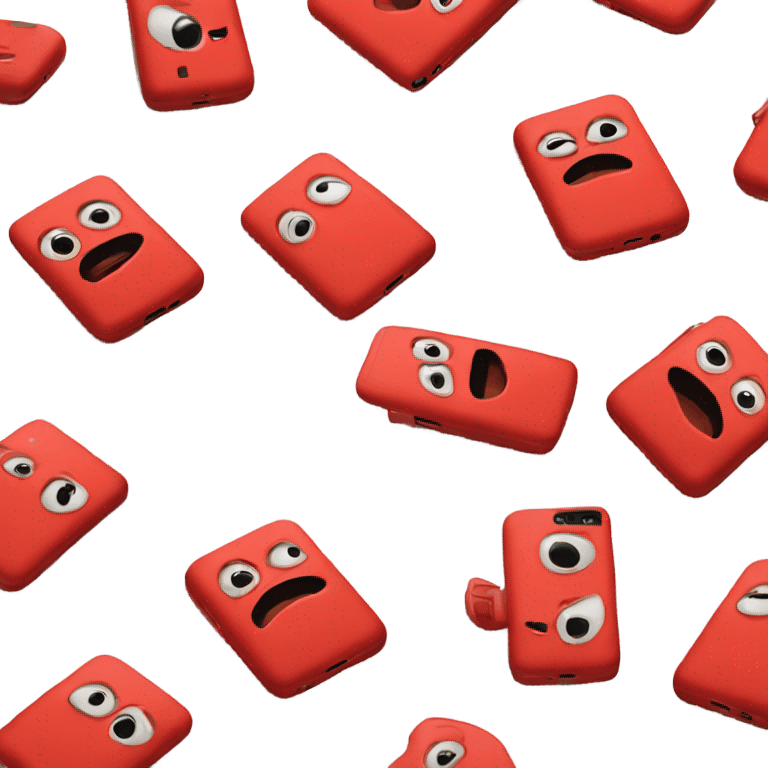 Red smartphone unhappy  emoji