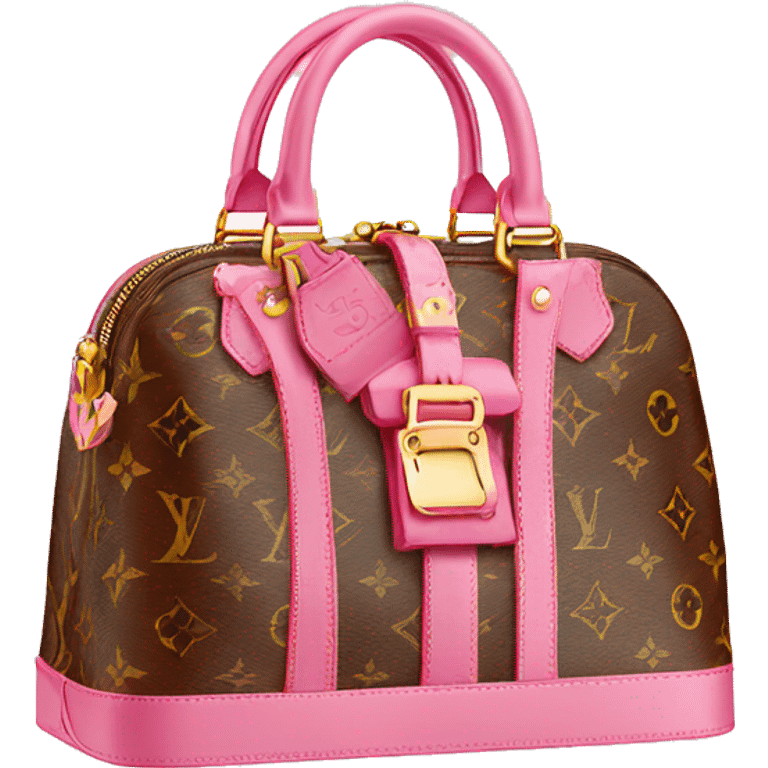 Louis Vuitton handbag with a pink strap emoji