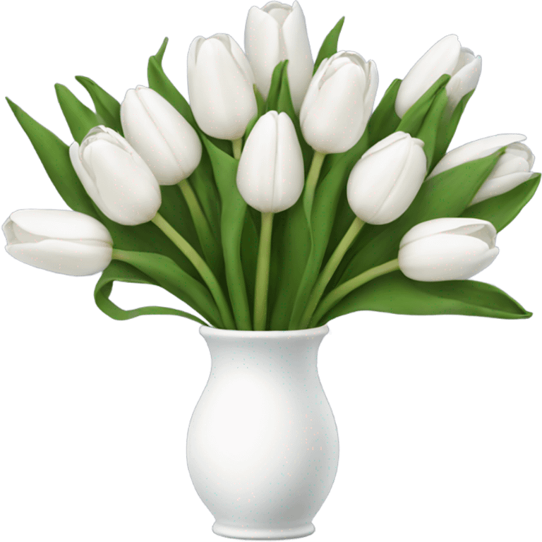 white tulip bouquet  emoji