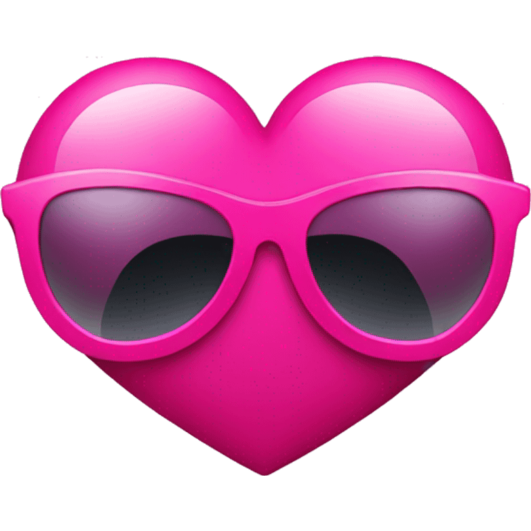 Hot Pink Heart with sunglasses  emoji