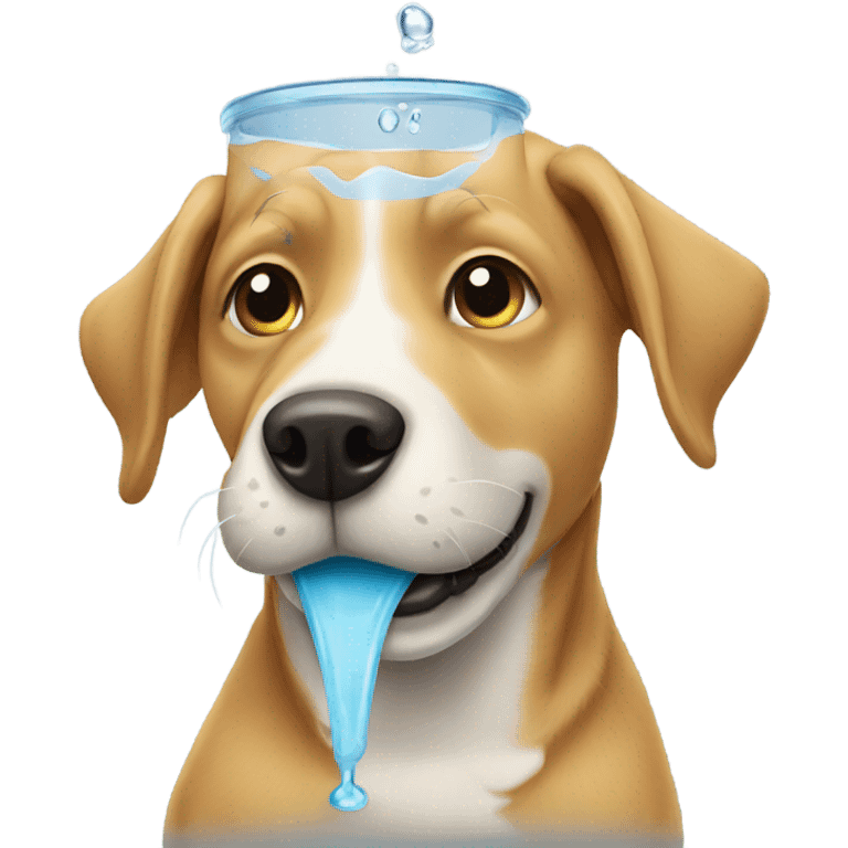 Dog drinking water emoji