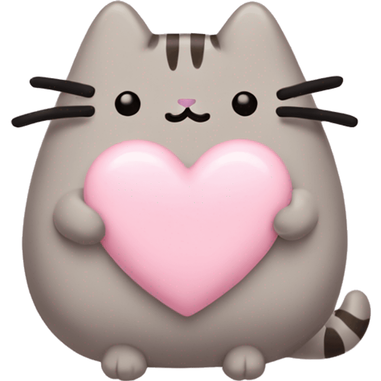 pusheen light pink heart emoji