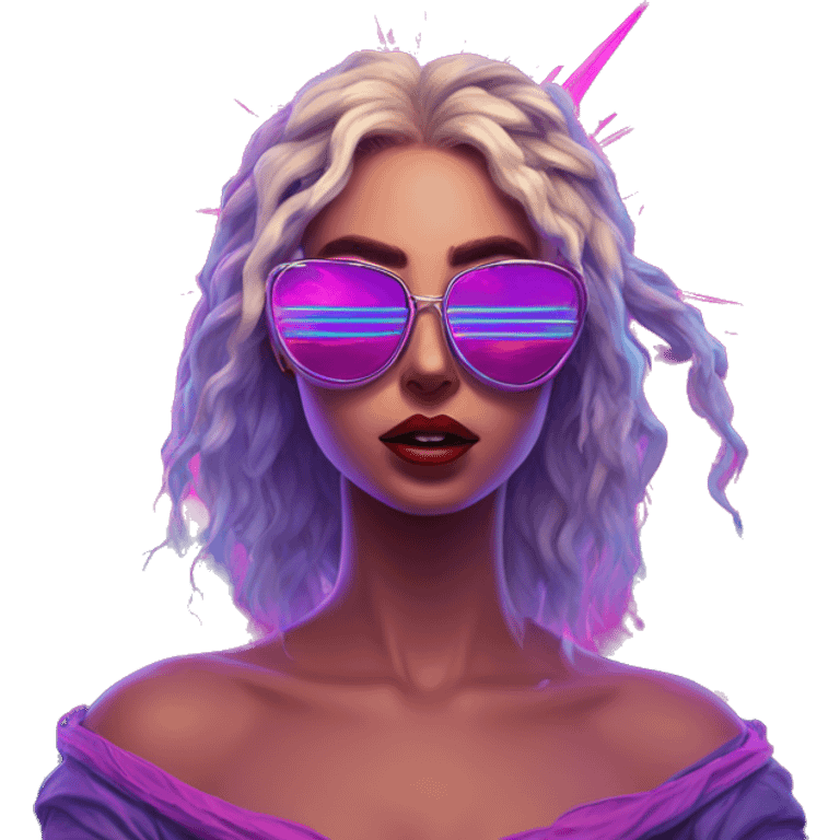 Synthwave Corona in SNES style, oil paint, epic eyes, intricate lips, exquisite pose, beautiful, desirable, logical, Midsommar  emoji