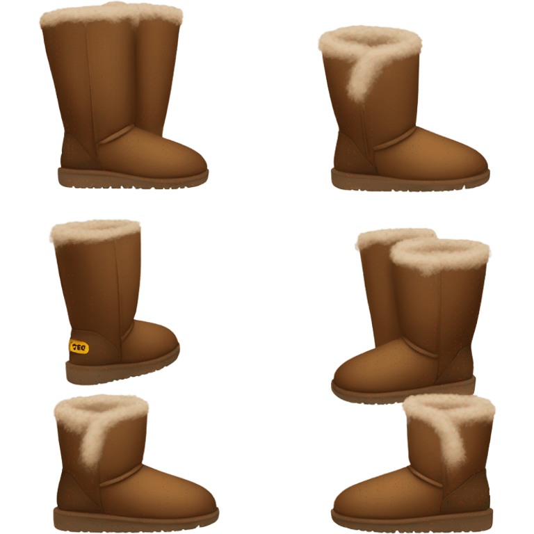 A pair of brown Uggs with fluff around the top emoji