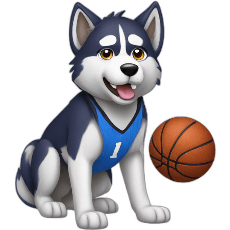 husky basketball player emoji