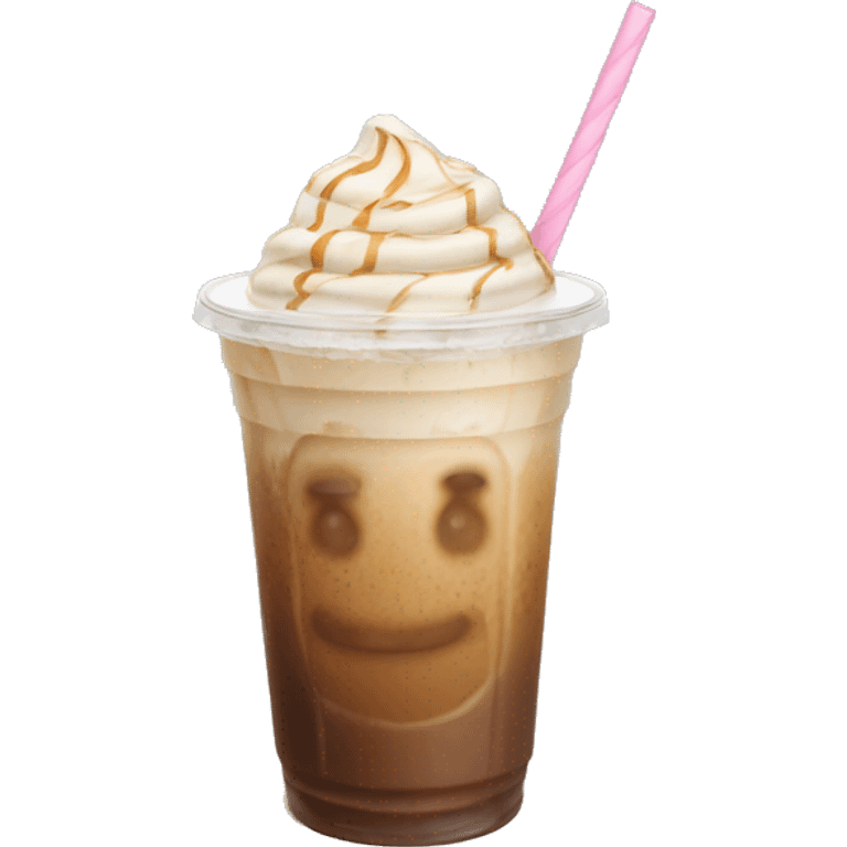 iced latte no cream with straw  emoji