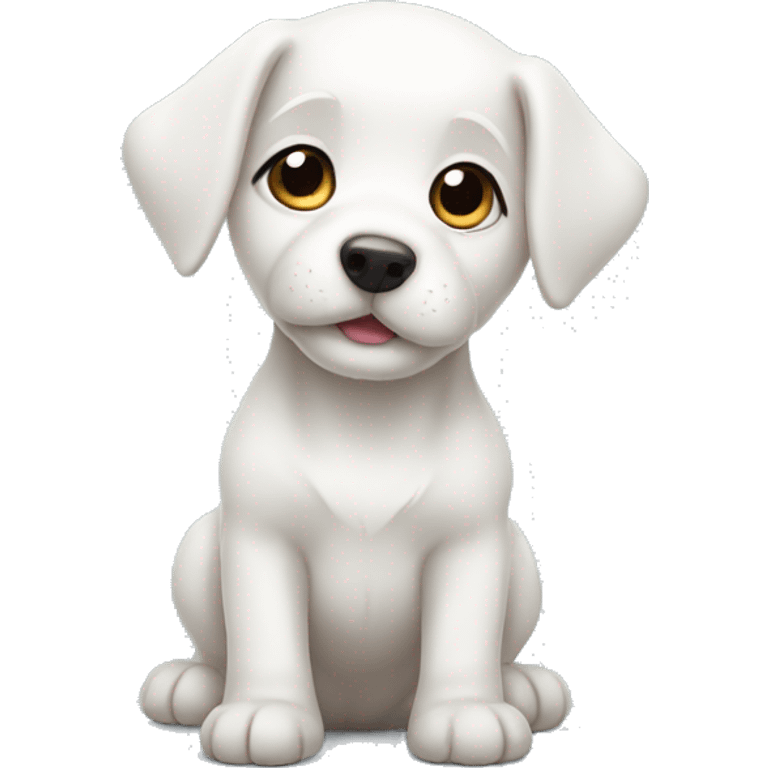 Cute white puppy  emoji