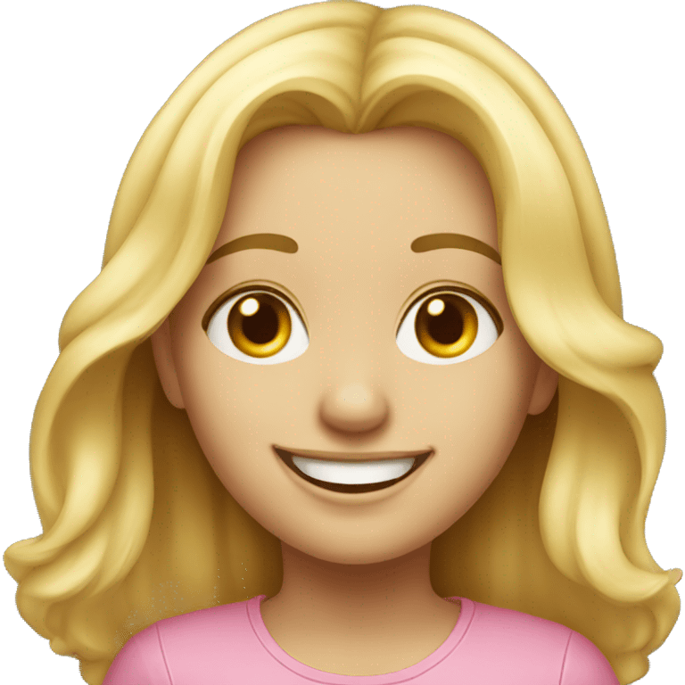 smiling blonde girl portrait emoji