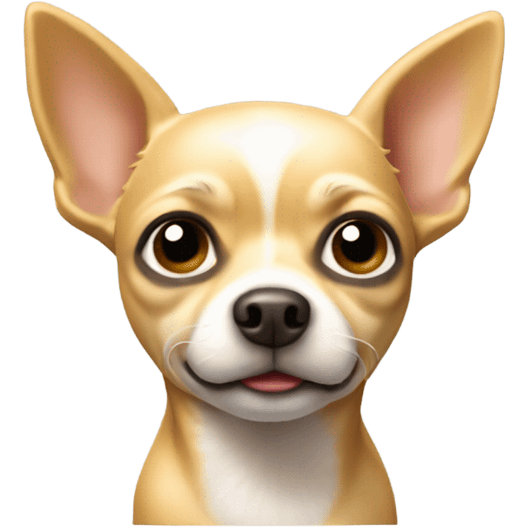 blonde chihuahua emoji., in the distinct 3D iOS style emoji style, transparent background. emoji