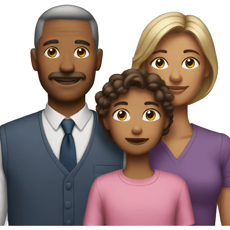 two men and daughter emoji