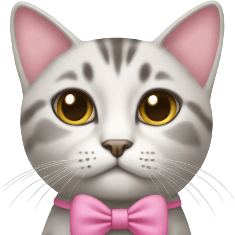 Cat with a pink bow  emoji