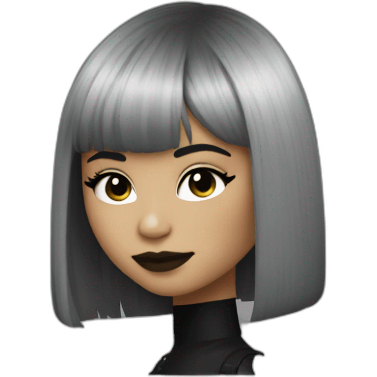 Zendaya as goth, short haircut emoji