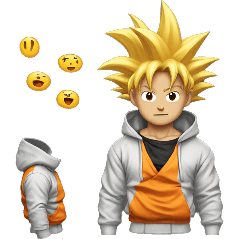 Goku wearing a supreme hoodie emoji