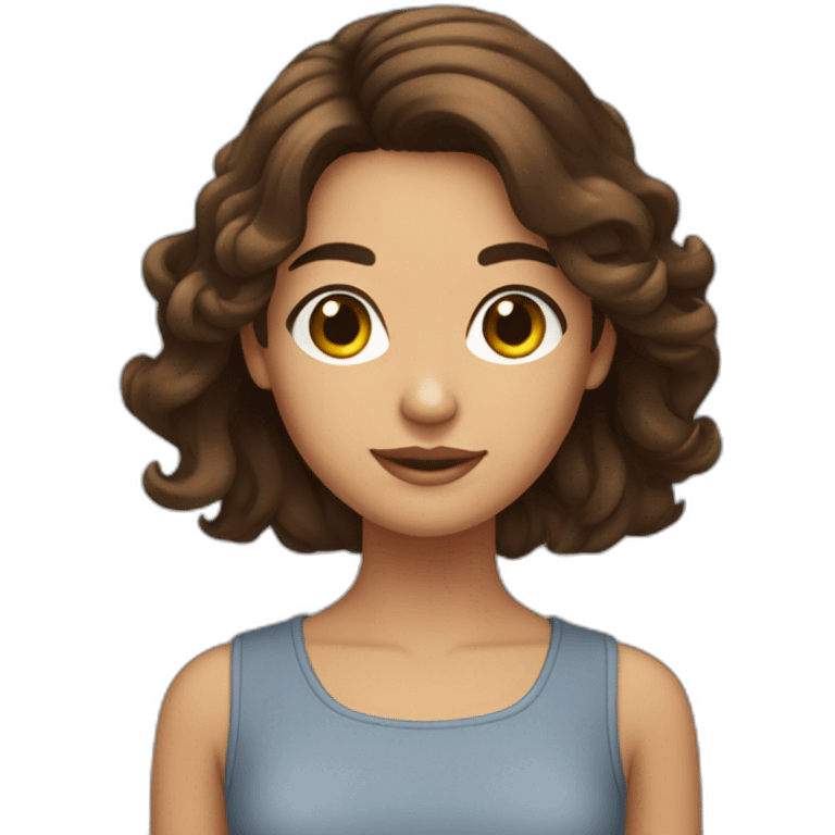 Fille brune aux cheveux brun lise  emoji