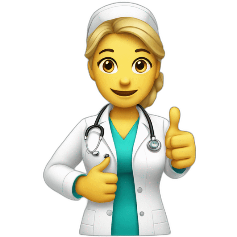 nurse with thumb up emoji