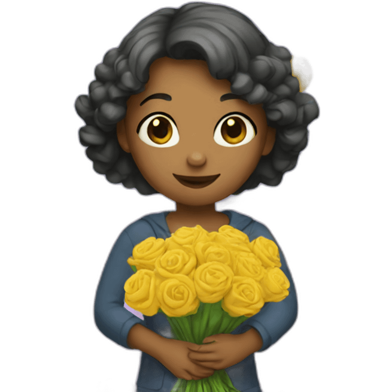 girl with bouquet emoji