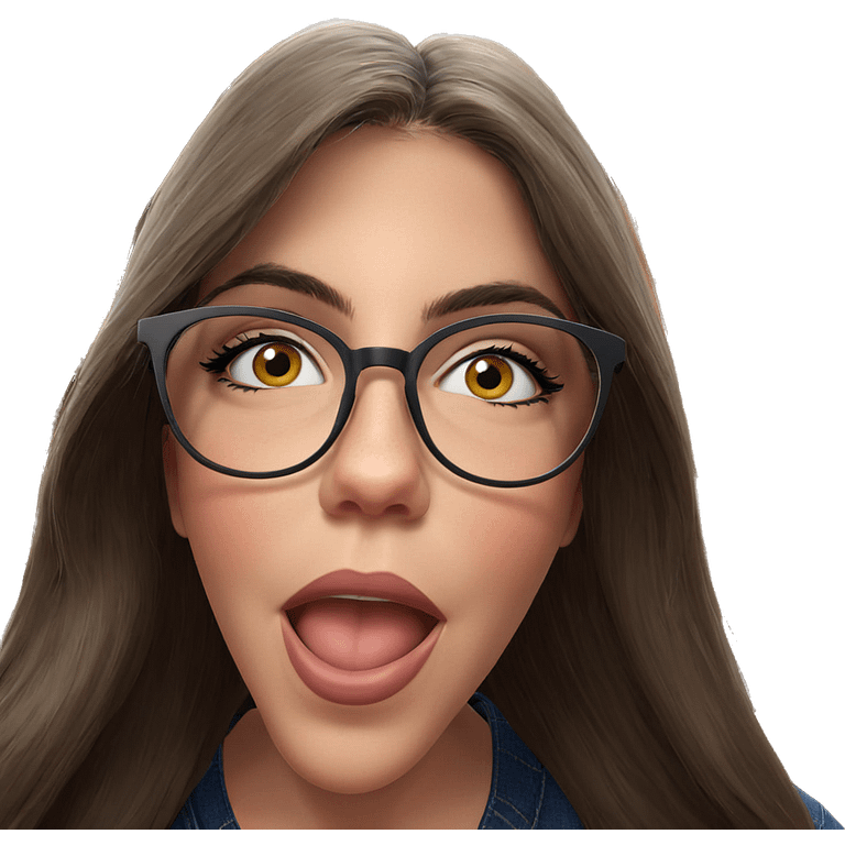 girl with glasses at bar emoji