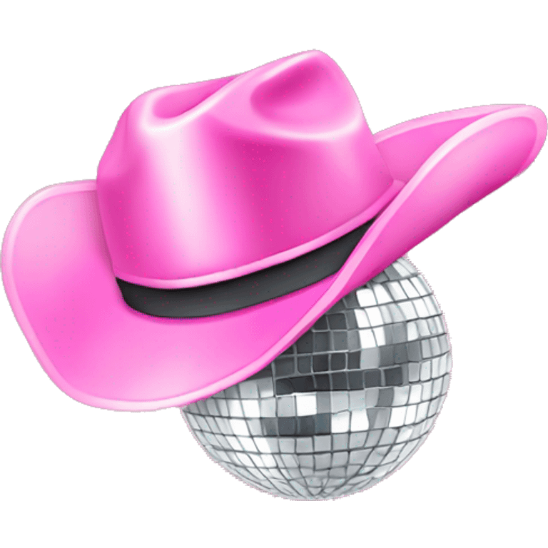 Disco ball with light pink cowboy hat emoji