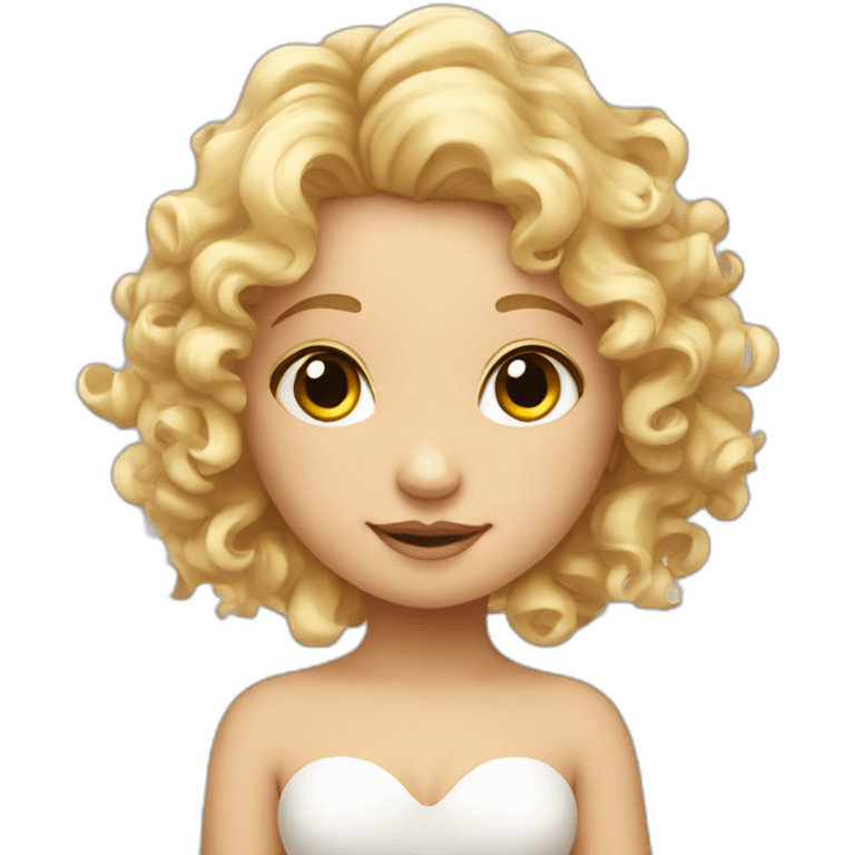 cute Angel fairy with wings and curly blond hair emoji