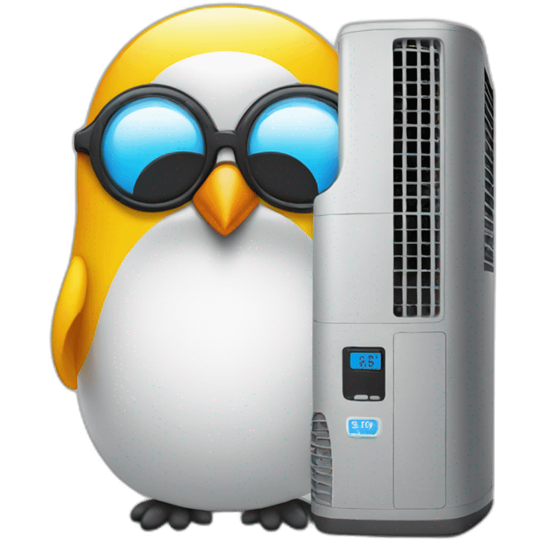 Pingouin with air conditioner  emoji