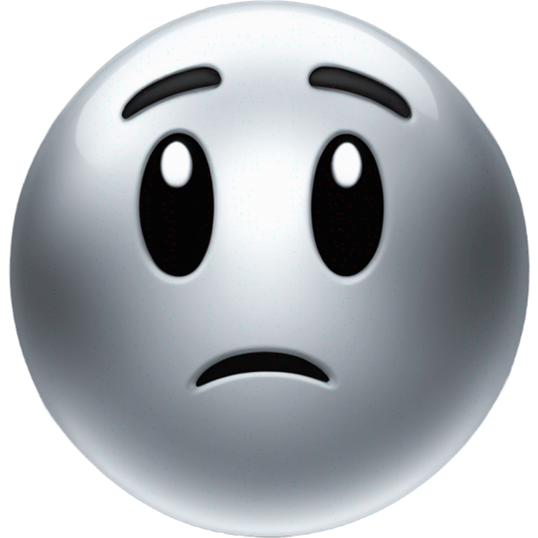 shiny metal ball that has the smooth, reflective surface of steel, with Kirby-style eyes—those simple, oval, black eyes with a white highlight, giving it a cute and expressive look. Now, this metal ball has four car wheels attached to it emoji