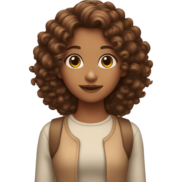 girl with curly brown hair emoji