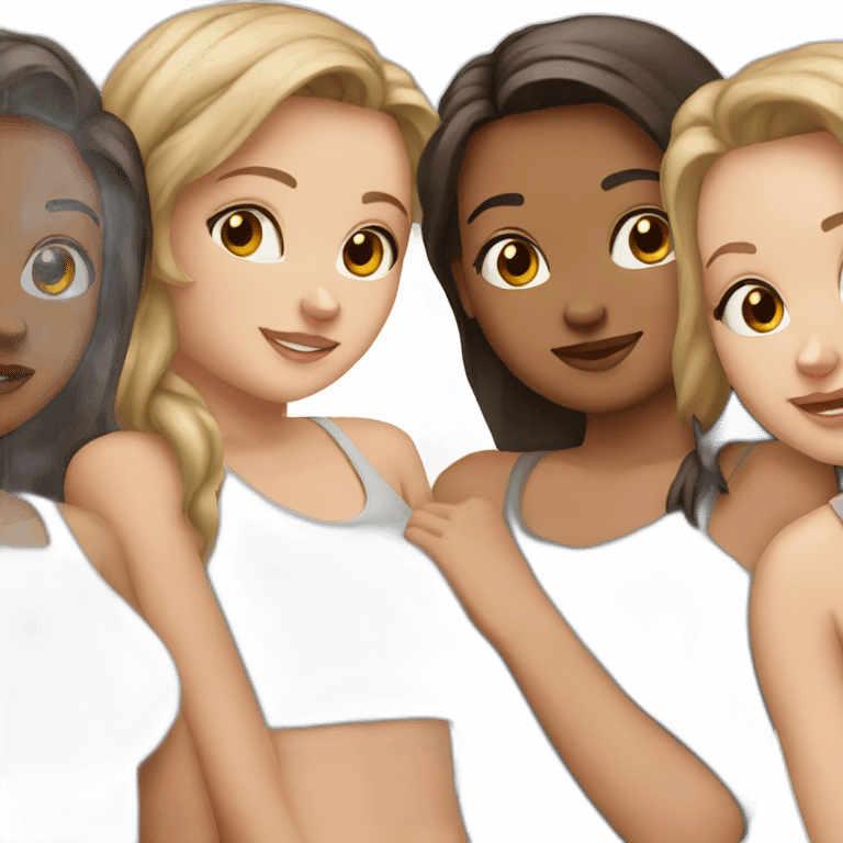 friendgroup of 4 white girls emoji