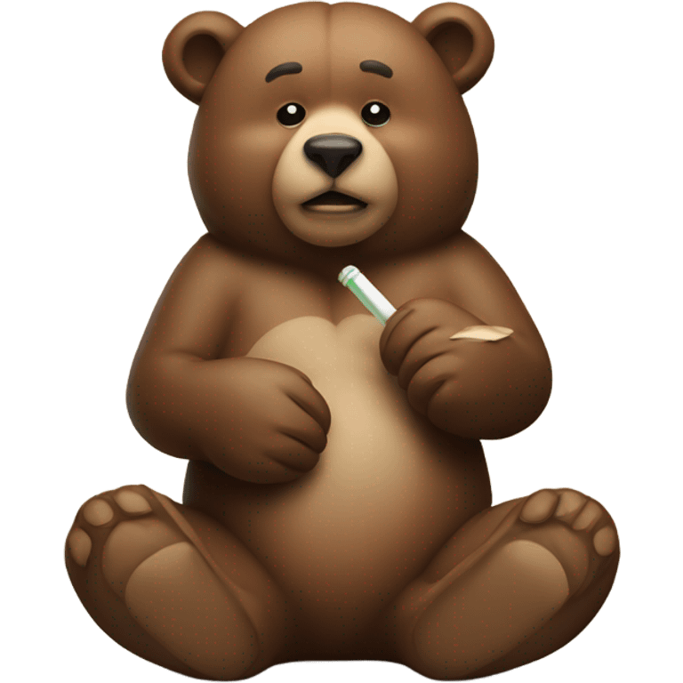 A bear with a joint emoji