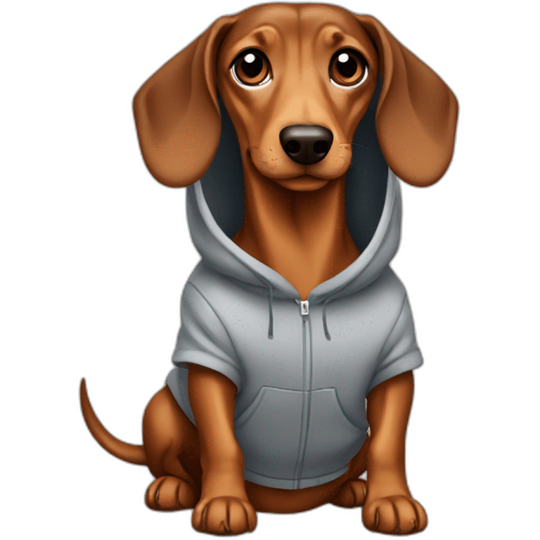 dachshund weating hoodie emoji