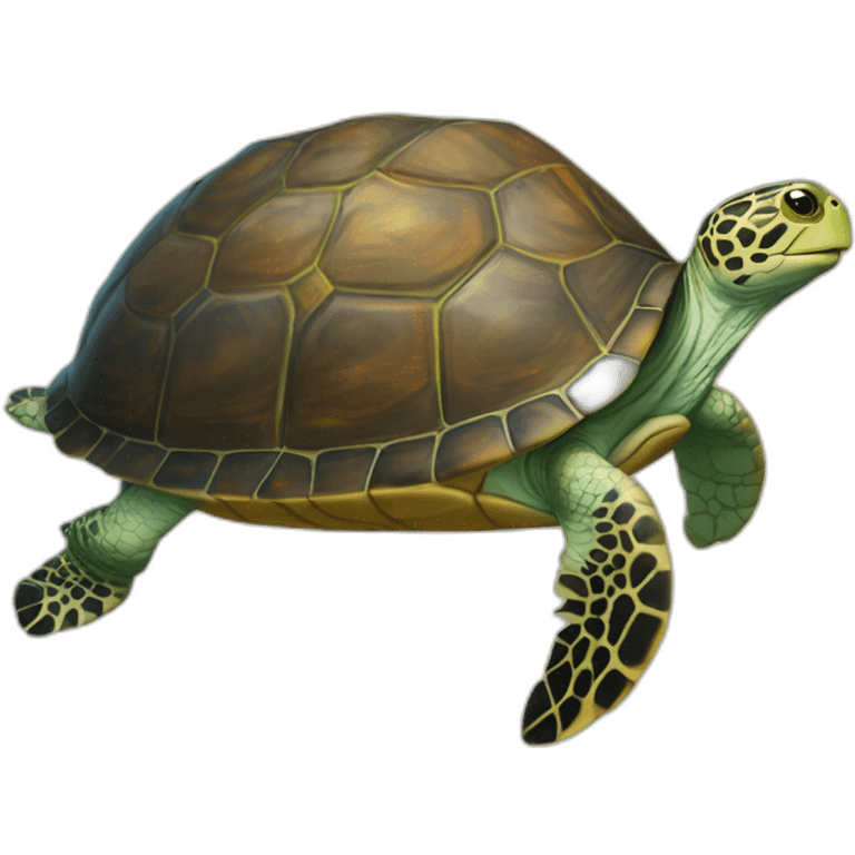 Chat sur une tortue emoji