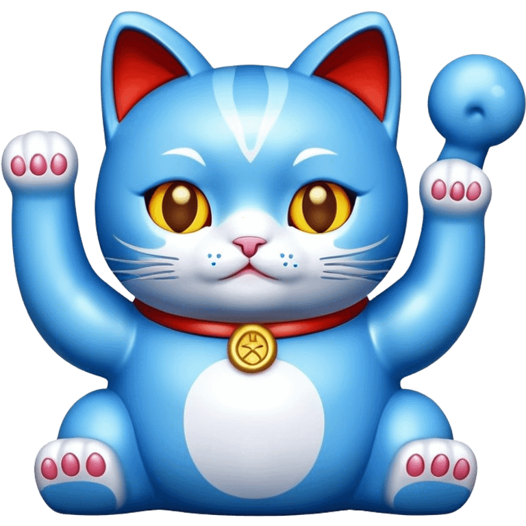 lucky cat blue emoji