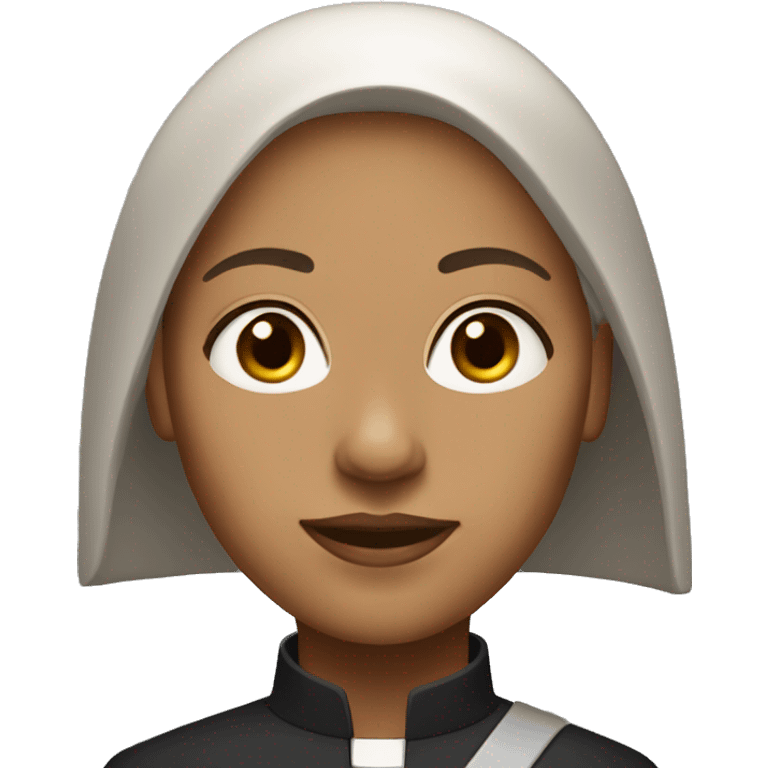 female clergy with cross brown hair light skin emoji