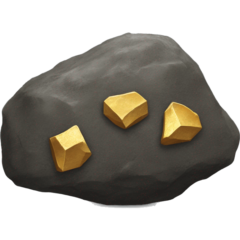 Rock with small golden ore embedded within emoji